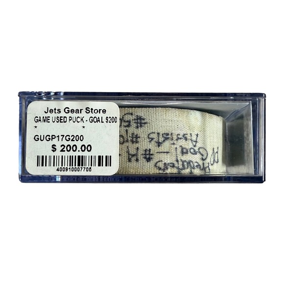 NWT NHL / WINNIPEG JETS / NASHVILLE PREDATORS MATTIAS EKHOLM GOAL GAME USED PUCK - Picture 3 of 5